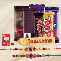 Irresistible Chocolate Gift Hamper with Two Ad Rakhi
