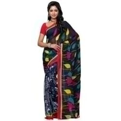 Outstanding Black and Grey Coloured Georgette Printed Saree to Worldwide_product.asp