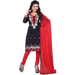 Spectacular Cotton Fabric Salwar in Black Colour to Karunagapally