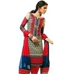 Designer Shobhas Black and Red Salwar Kameez of Cotton and Chiffon to Worldwide_product.asp