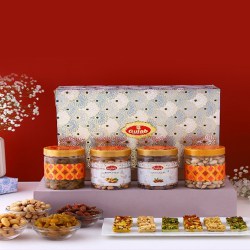 Delectable Dry Fruits with Assorted Sweets Gift Box