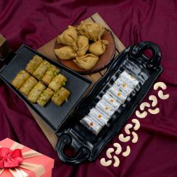 Delicious Roll Baklawa with Sweets n Snacks from Haldiram to Chittaurgarh