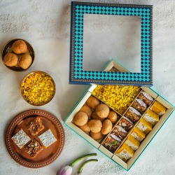 Enticing Kesar Sweets with Savories Combo Box to Alwaye
