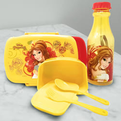 Alluring Disney Belle Princess Lunch Box n Water Bottle to India