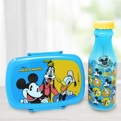 Attractive Mickey Mouse Lunch Box n Water Bottle Set to Hariyana