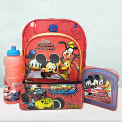 Wonderful Mickey Mouse Backpack, Lunch Box N Sipper Bottle Combo to Sivaganga