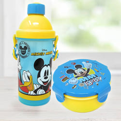 Mesmerizing Mickey Mouse Sipper Bottle n Tiffin Box Budget Combo