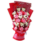 Wonderful Bouquet of Teddy N Roses  to India