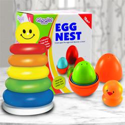 Exclusive Toy Set of Nesting Eggs N Stacking Ring for Kids to Tirur