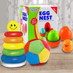 Amazing Stacking Ring with Soft Ball N Nesting Eggs for Kids to Palai