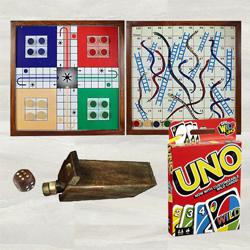 Marvelous Ludo, Magnetic Snakes N Ladders with Mattel Uno Game to Lakshadweep
