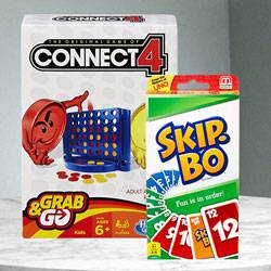 Marvelous Hasbro Connect 4 Grab and Go N Mattel Skip Bo Card Game to Sivaganga