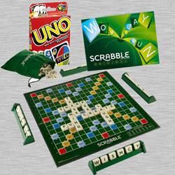Marvelous Scrabble Board Game N Uno Card Game from Mattel to Irinjalakuda