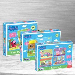 Marvelous Trio Peppa Pig Puzzles Set for Kids to Tirur