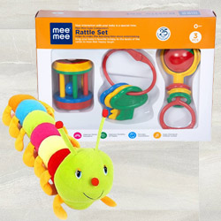 Marvelous Mee Mee Fish Teether Rattles N Caterpillar Soft Toy to Dadra and Nagar Haveli