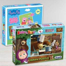 Wonderful Frank Peppa Pig N Masha and The Bear Puzzle Set