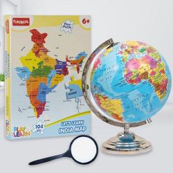 Amazing Funskool Map Puzzle N Rotating World Globe to Rajamundri