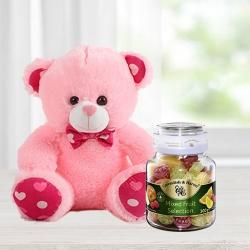 Smart Teddy with 2pcs Ball Point Pen n Cavendish  N  Harvey Mixed Fruit Selection