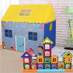 Useful Tent House for Boys with 72 Pcs Multi Colored Jumbo House Building Blocks to Punalur