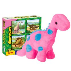Exciting Combo of Dinosaur Stuffed Toy N Frank Puzzle Set