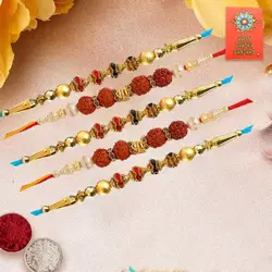 Rudraksha Rakhi N Fancy Beads Rakhi Sets to Uk-only-rakhi.asp