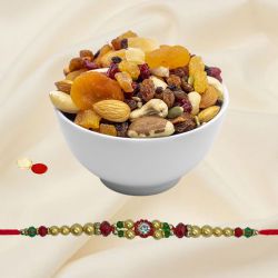 Ethnic Rakhi with Crunchy Nuts to Stateusa.asp