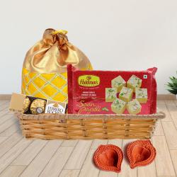 Ideal Gift of Rocher, Sweets n Exotic Dry Fruits in Bag to Usa-diwali-sweets.asp