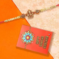 Dashing Ganesh Rakhi with Chocolates, Roli Chawal Tika n Card to India