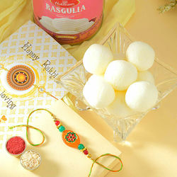 Trendy Rakhi N Mouth Watering Rasgulla Pack to Usa-rakhi-sweets.asp