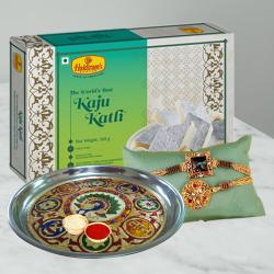Tempting Kaju Katli Pack with Rakhis N Puja Thali to Stateusa.asp