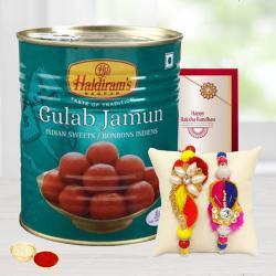 Delicious Gulabjamun with 2 Rakhis N Free Roli Chawal to Stateusa.asp