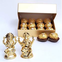 Delicious Ferrero Rocher Chocolate with Lakshmi Ganesha Idol to Usa-diwali-chocolates.asp