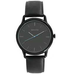 Delightful Sonata Black Dial Leather Strap Mens Watch to Punalur