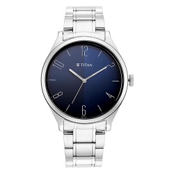Amazing Titan Blue Dial Stainless Steel Strap Watch