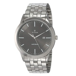 Titan Gents Watch with Anthracite Dial Silver Band to Dadra and Nagar Haveli