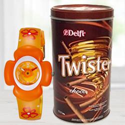 Marvelous Zoop Analog Watch N Delfi Twister Chocolate Wafer to Punalur