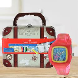 Marvelous Zoop Analogue Watch N Faber Castell Colours Set