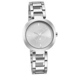 Trendsetting Fastrack Casual Silver Dial Ladies Watch