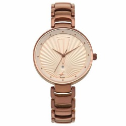 Attractive Fastrack Ruffles Beige Dial Analog Ladies Watch to Punalur