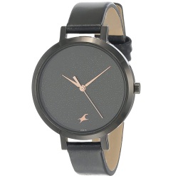 Fantastic Fastrack Leather Strap Black Dial Womens Watch to Marmagao