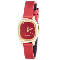 Jazzy Sonata Superfibre Analog Red Dial Ladies Watch to India