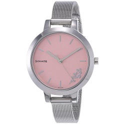 Smarty Sonata Silver Linings Analog Pink Dial Womens Watch to Alwaye