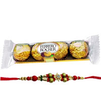 A 4 pcs Ferrero Rocher Chocolate Pack with Rakhi to Rakhi-to-world-wide.asp