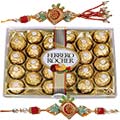 24 pcs Ferrero Rocher with Bhaiya Bhabhi Rakhi to Rakhi-to-world-wide.asp
