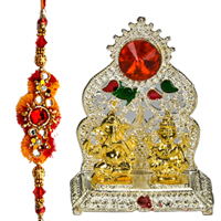 Silver ganesh lakshmi mandapam with Rakhi to Rakhi-to-world-wide.asp
