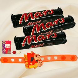 Fabulous Motu Patlu Rakhi with Imported Mars Chocolate to World-wide-rakhi-for-kids.asp