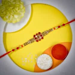 Charming AD Stone Rakhi for Brother to Rakhi-to-world-wide.asp