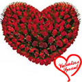 Exclusive Dutch Red Roses in Heart Shaped Arrangement