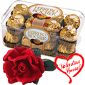 Imported Ferrero Rocher Chocolate Box with Velvet Rose to Marmagao