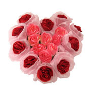 Long Lasting  Heart Shaped Arrangement Red n Pink Roses  to Sivaganga